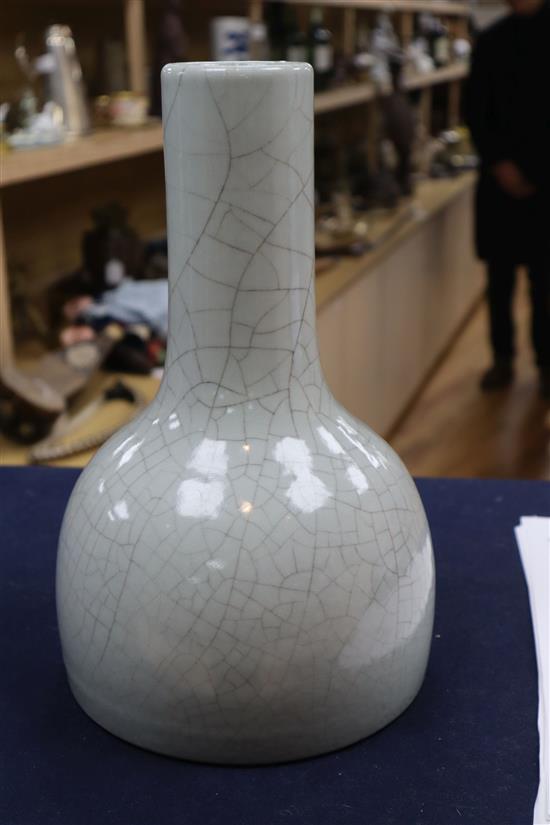 A grey crackleglaze vase H.30cm